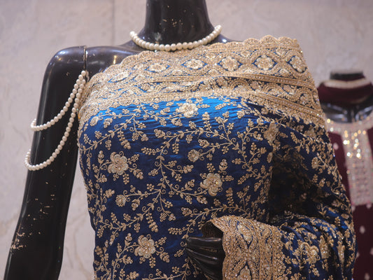 “The Aquamarine Blue” Premium Designer Saree