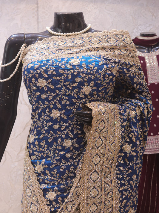 “The Aquamarine Blue” Premium Designer Saree