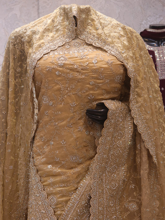 “The Golden” Premium Designer Saree with Veil