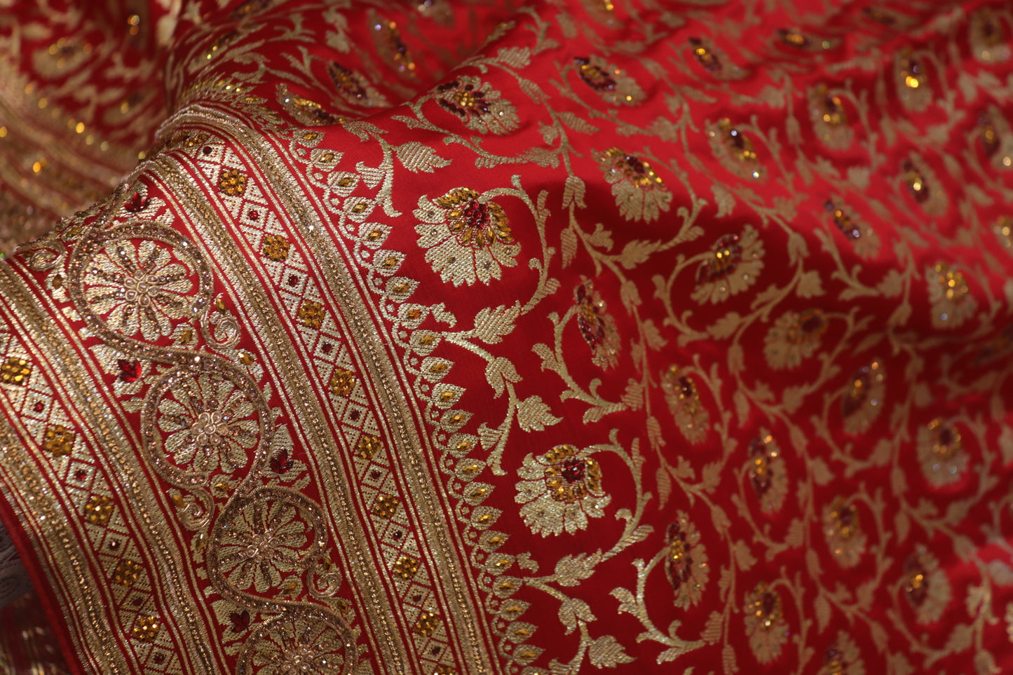 "The Carmine Red" Premium Banarasi Silk Saree