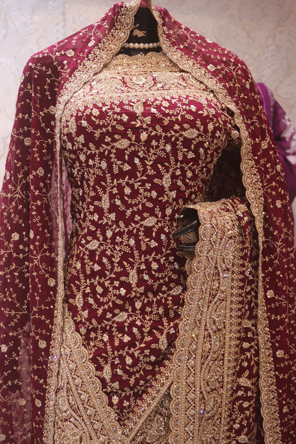 "The Dark Burgundy" Vol 2 Bridal Saree with Veil