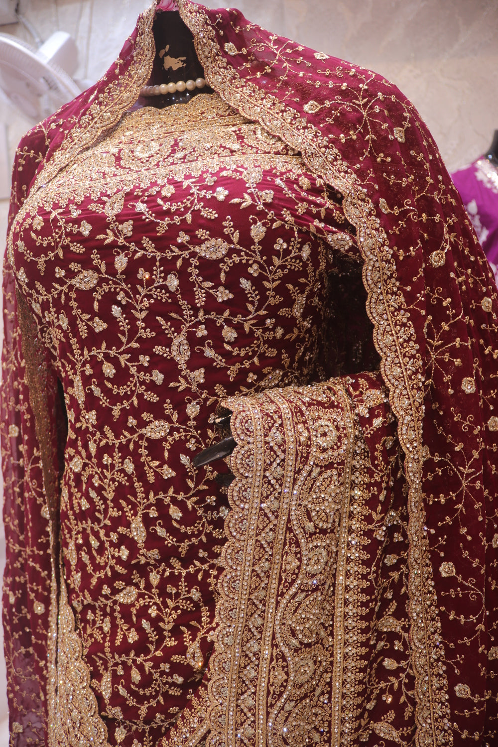 "The Dark Burgundy" Vol 2 Bridal Saree with Veil
