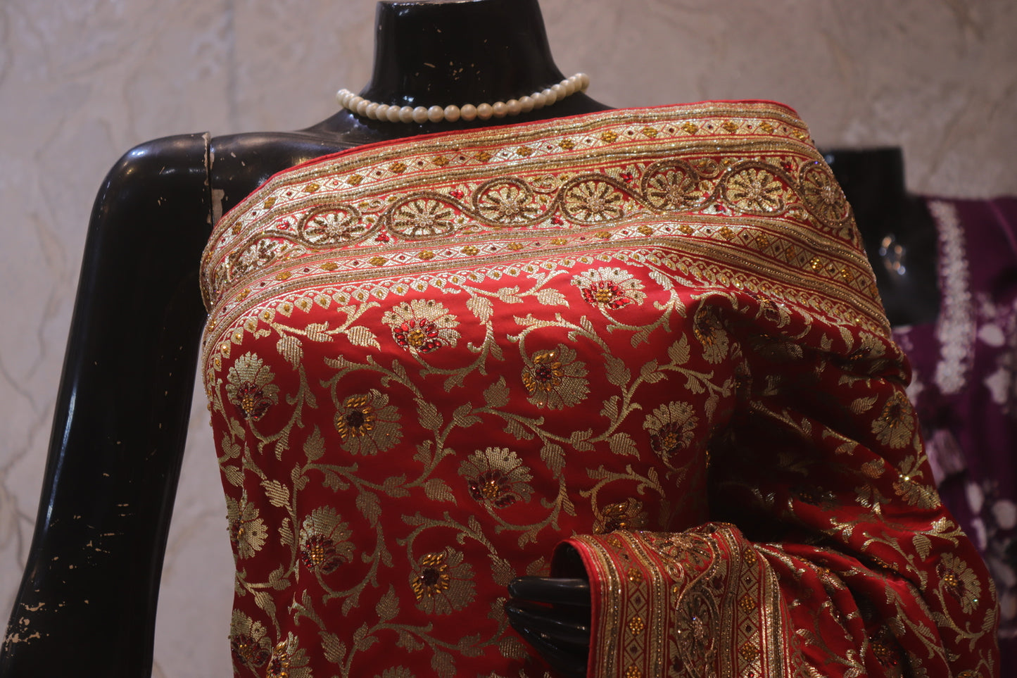 "The Carmine Red" Premium Banarasi Silk Saree