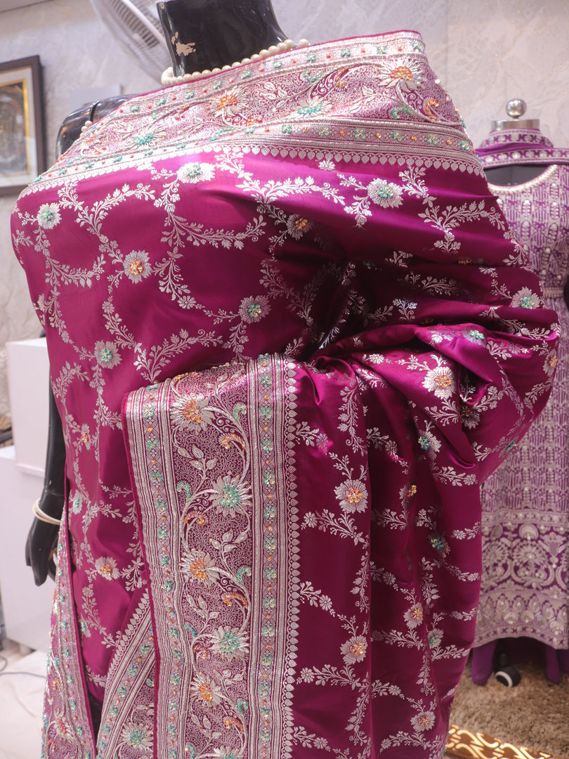 “The Russian Violet” Premium Banarasi Silk Saree