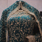 “The Peacock Blue” Premium Designer Saree with Veil