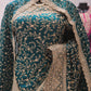 “The Peacock Blue” Premium Designer Saree with Veil