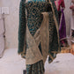 “The Peacock Blue” Premium Designer Saree with Veil