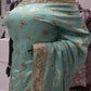 “The Uranian Blue” Premium Antique Hand-Crafted Banarasi Silk Saree
