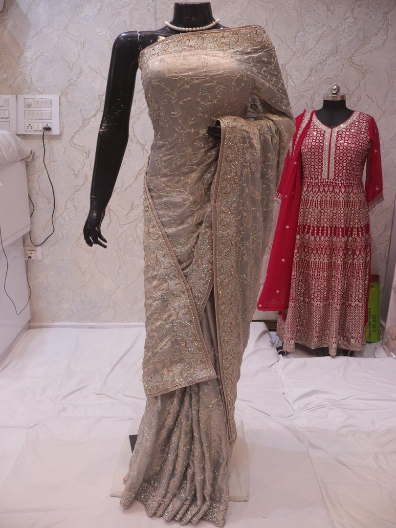 “The Misty Gray” Premium Designer Saree