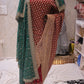 "The Royal Raspberry" Georgette Bridal Saree with Veil