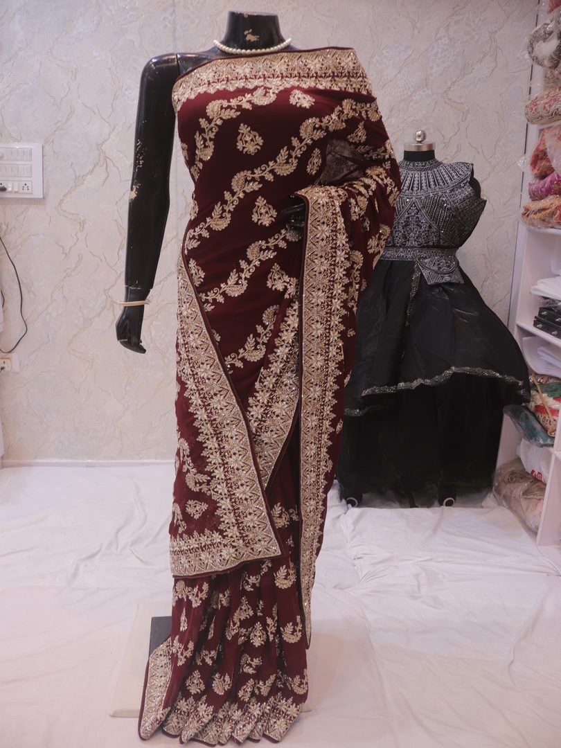 “The True Garnet” Premium Designer Saree