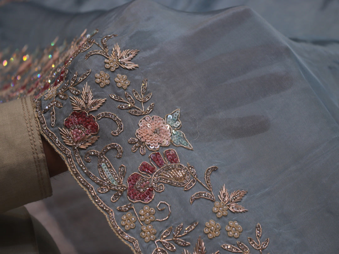 “The Exquisite Turkish Blue” Premium Designer Saree