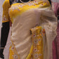 “The Exquisite Yellow & Cream” Premium Designer Saree