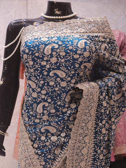 “The Aquamarine Blue” Premium Designer Saree