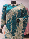 “The Royal Peacock Green” Premium Handcrafted Designer Saree