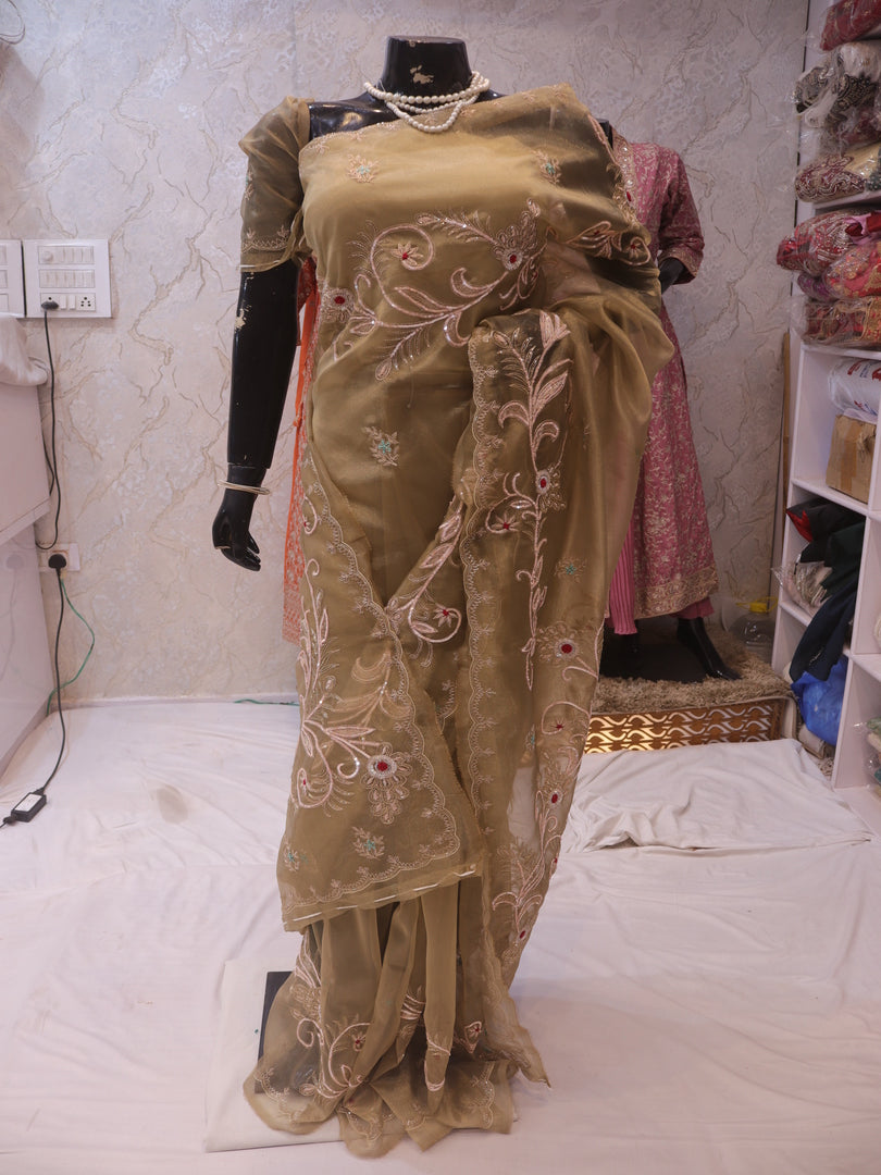 “The Exquisite American Gold” Premium Designer Saree