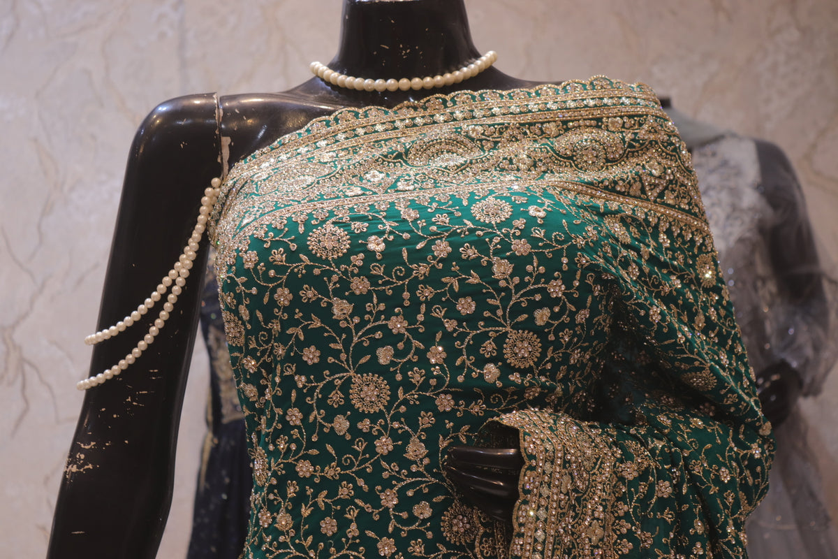 "The Persian Green" Premium Designer Saree