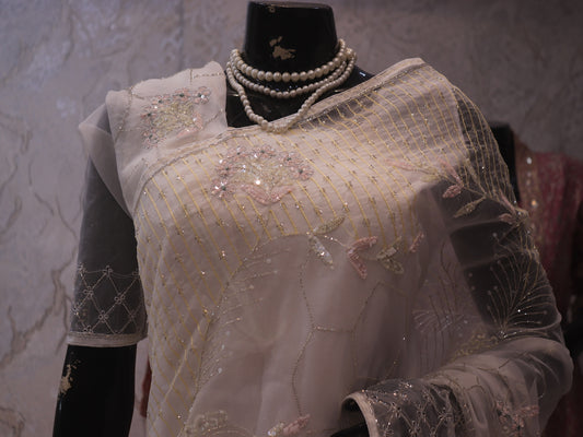 “The Exquisite Only White” Premium Designer Saree