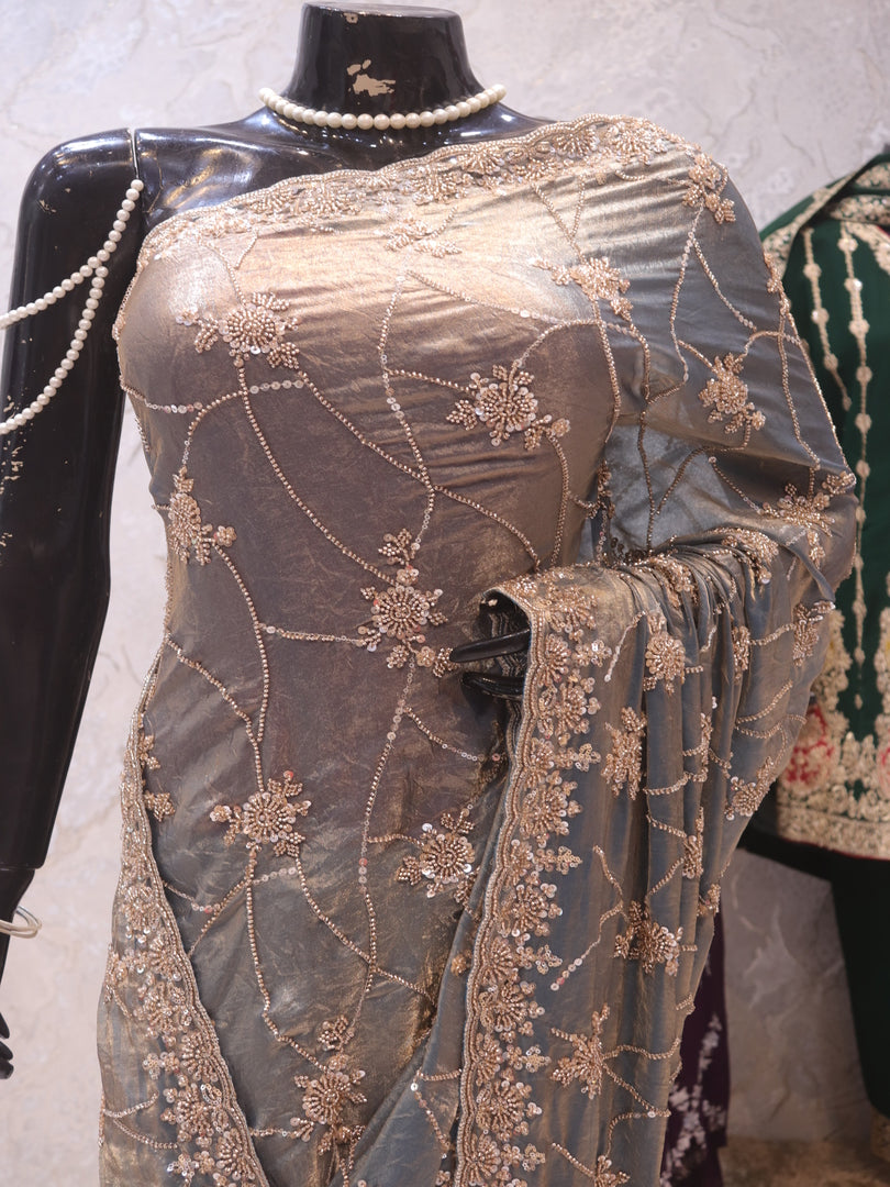 “The Laurel Green” Premium Designer Saree