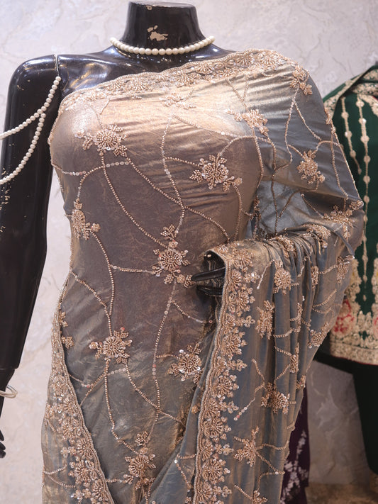 “The Laurel Green” Premium Designer Saree