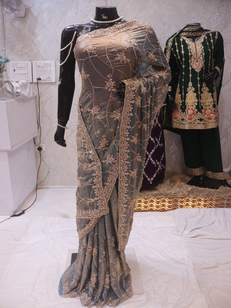 “The Laurel Green” Premium Designer Saree