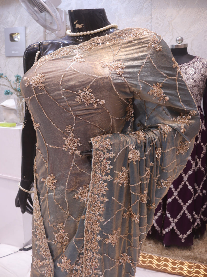 “The Laurel Green” Premium Designer Saree