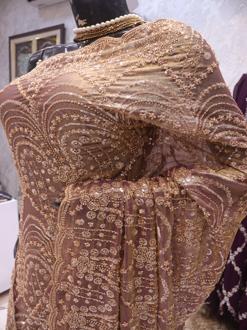“The Metallic Gold” Premium Designer Saree