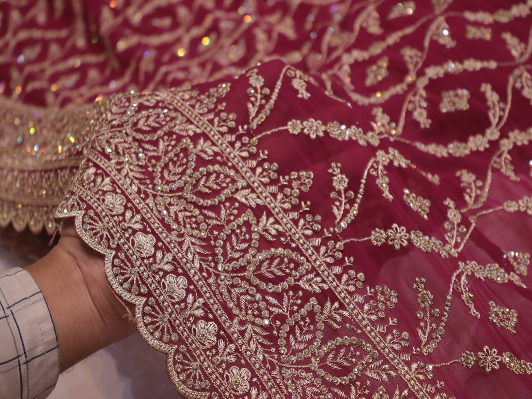 “The Mystic Pink” Premium Designer Saree with Veil