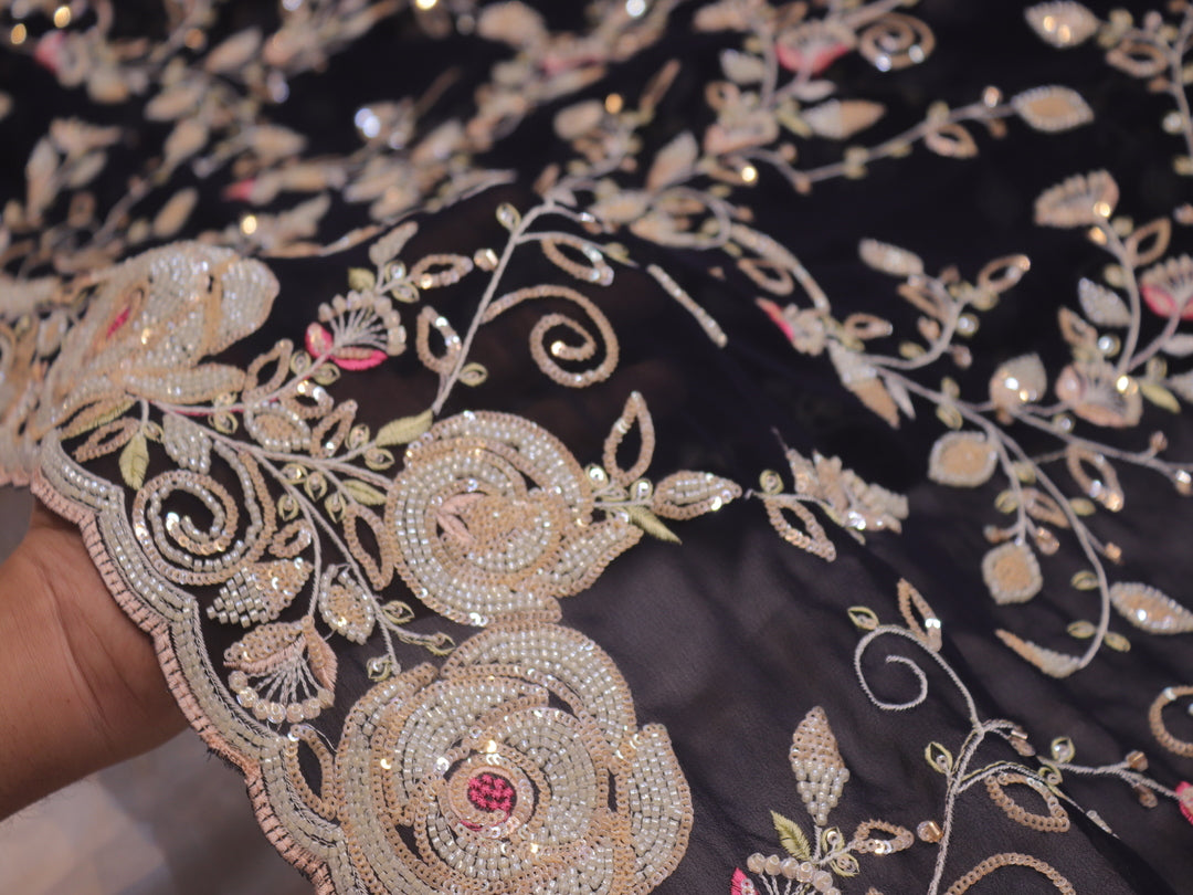 “The Midnight Blue” Premium Designer Saree