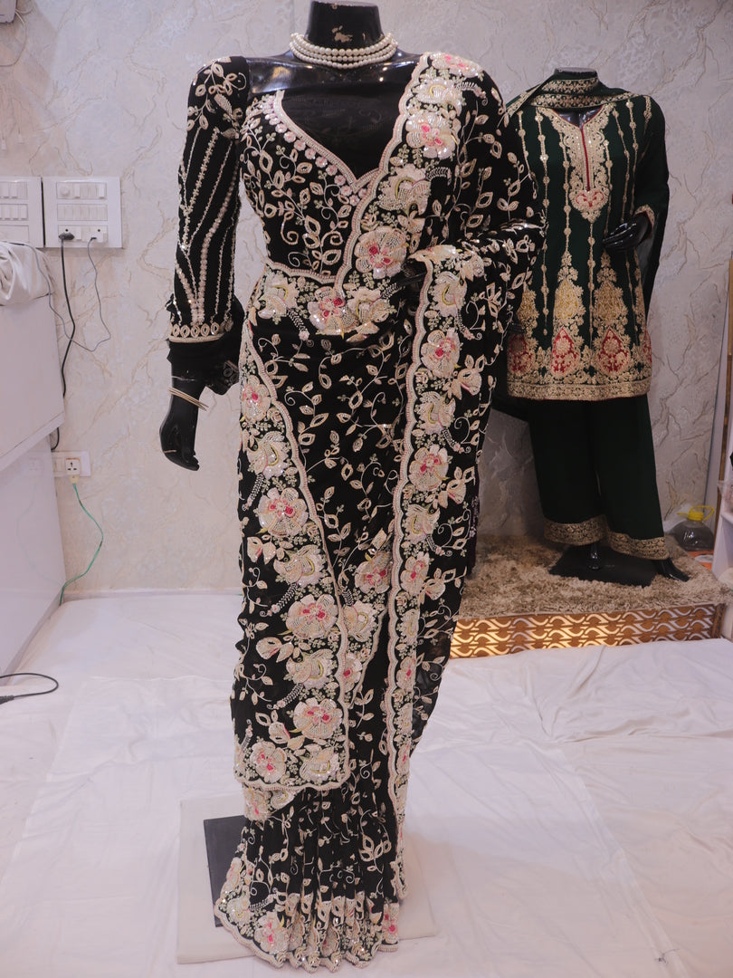 “The Elegant Black” Premium Designer Saree