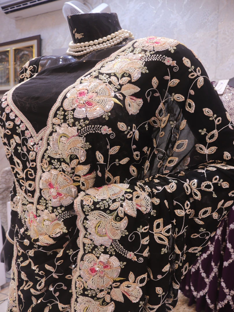“The Elegant Black” Premium Designer Saree