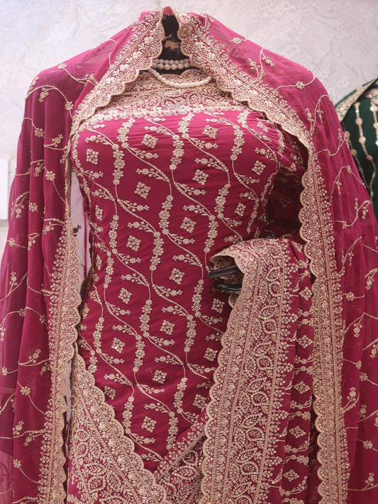 “The Mystic Pink” Premium Designer Saree with Veil