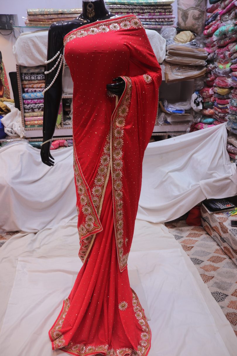 “The Scarlet Red” Premium Designer Saree