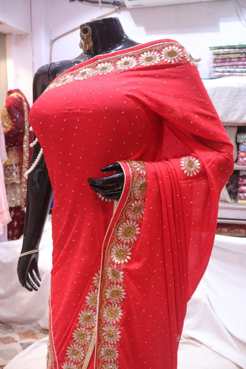 “The Scarlet Red” Premium Designer Saree