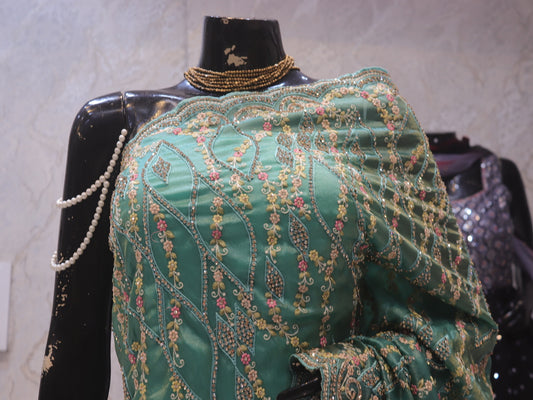 “The Persian Green” Premium Designer Saree