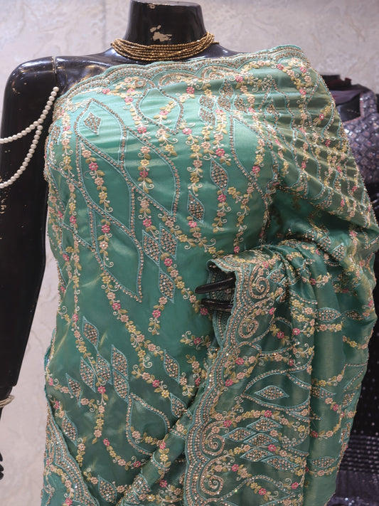 “The Persian Green” Premium Designer Saree
