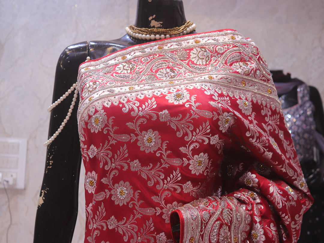 “The Regal Red” Premium Banarasi Silk Saree