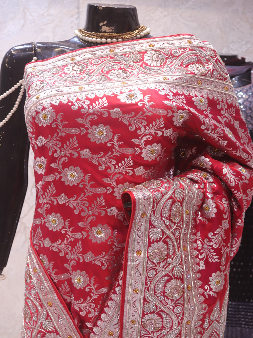 “The Regal Red” Premium Banarasi Silk Saree