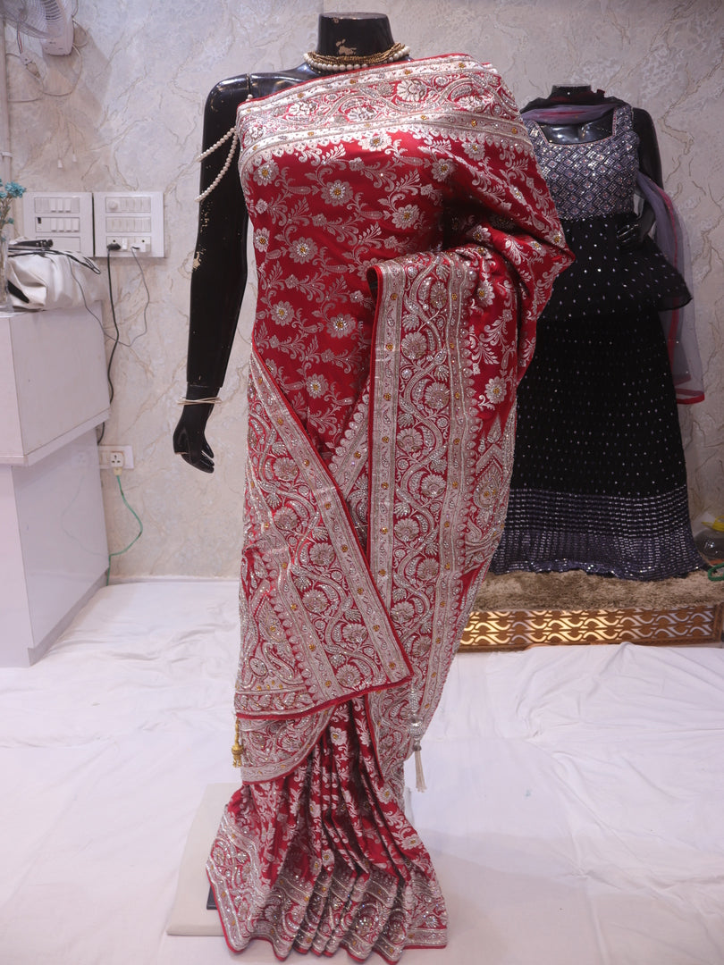 “The Regal Red” Premium Banarasi Silk Saree