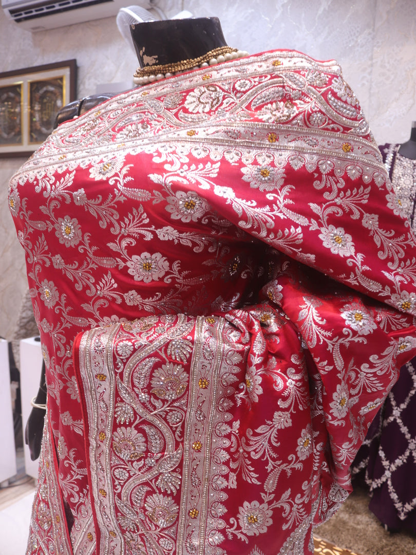 “The Regal Red” Premium Banarasi Silk Saree