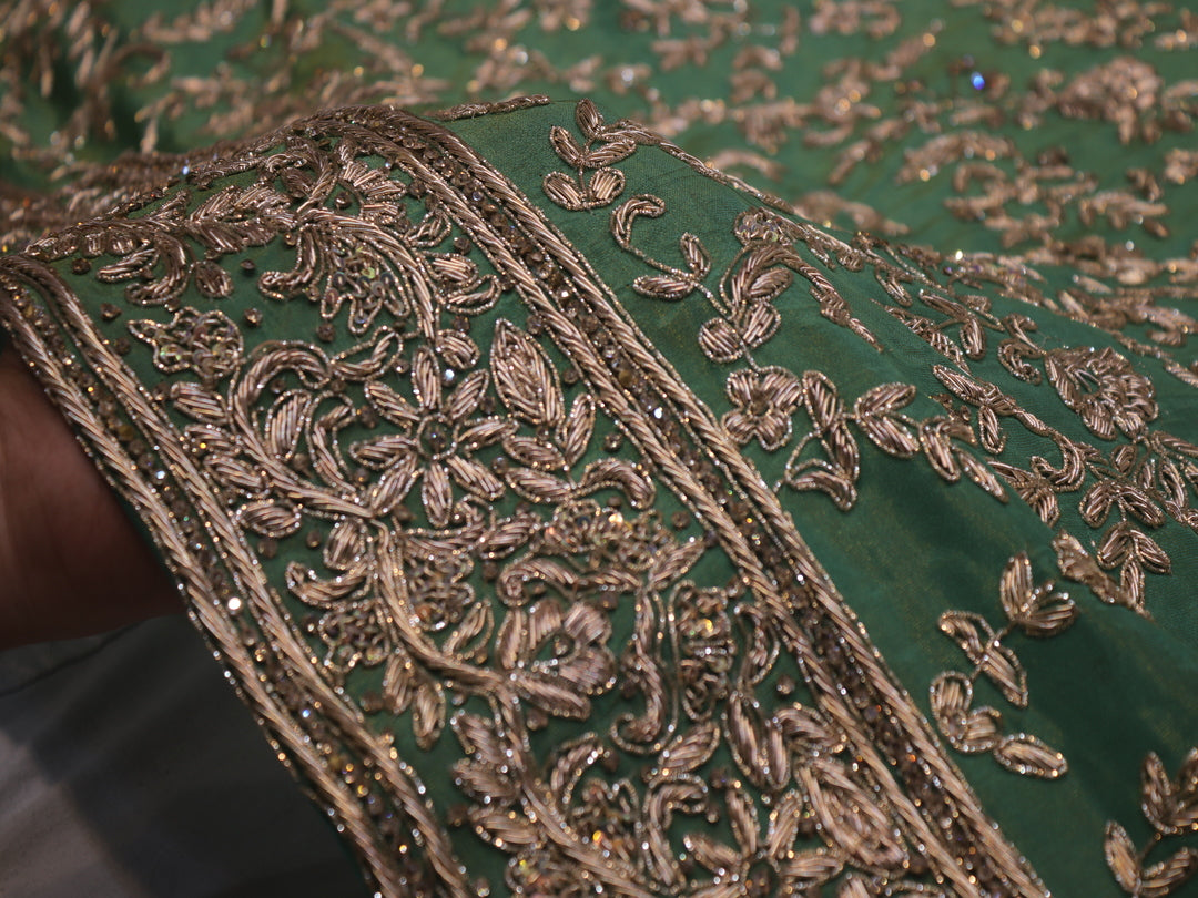 “The Royal Olive Green” Premium Handcrafted Designer Saree