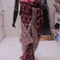“The Royal Wine” Premium Bridal Banarasi Silk Saree
