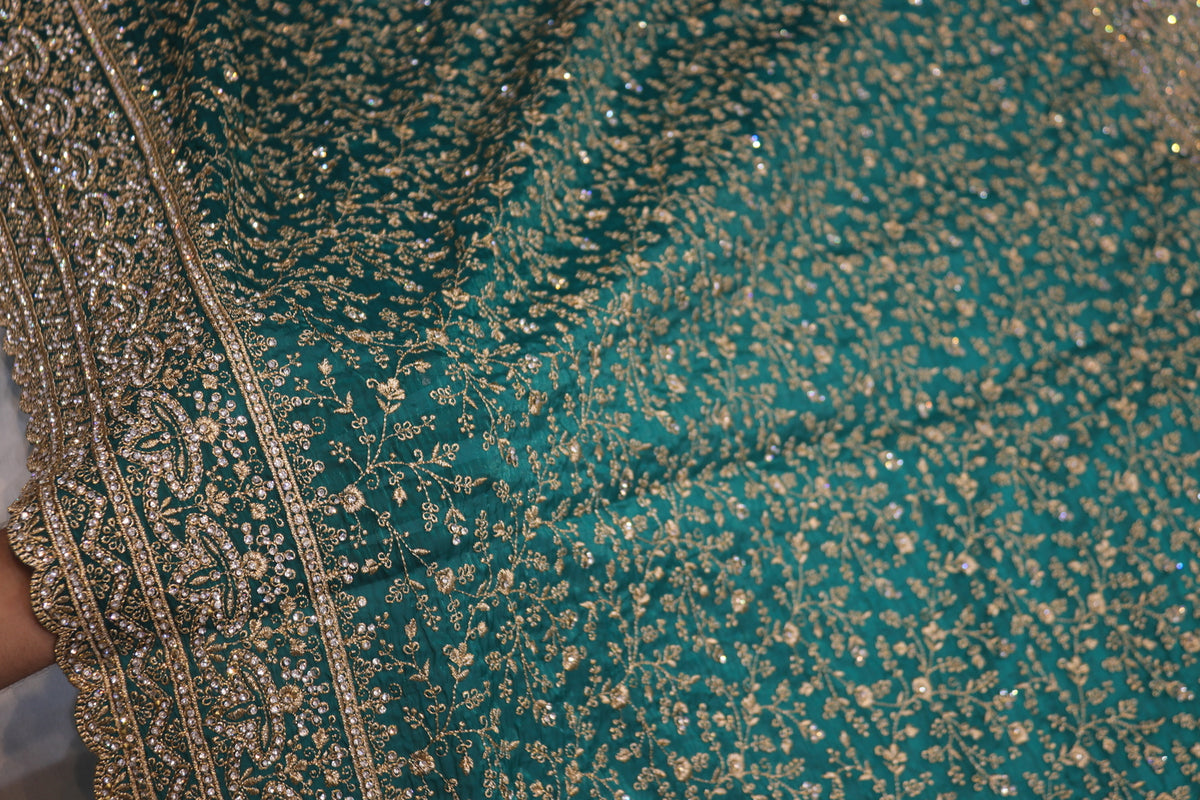 "The Royal Peacock Green" Premium Designer Saree