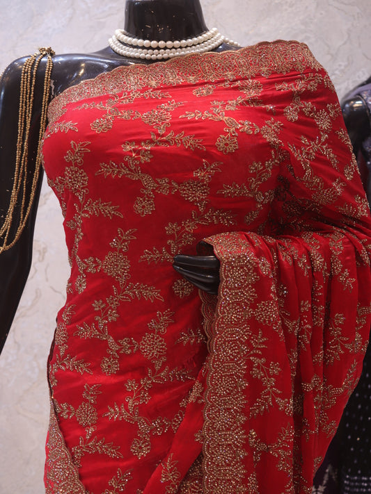 “The Stunning Red” Premium Designer Saree