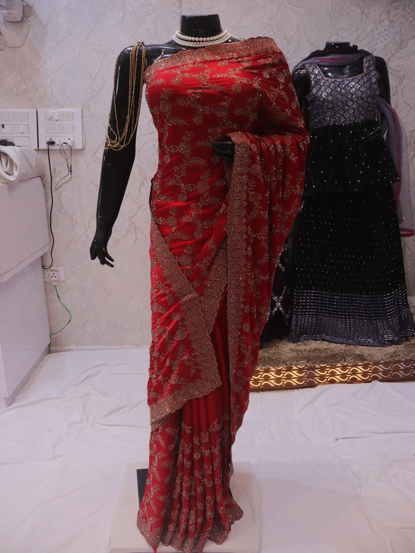 “The Stunning Red” Premium Designer Saree