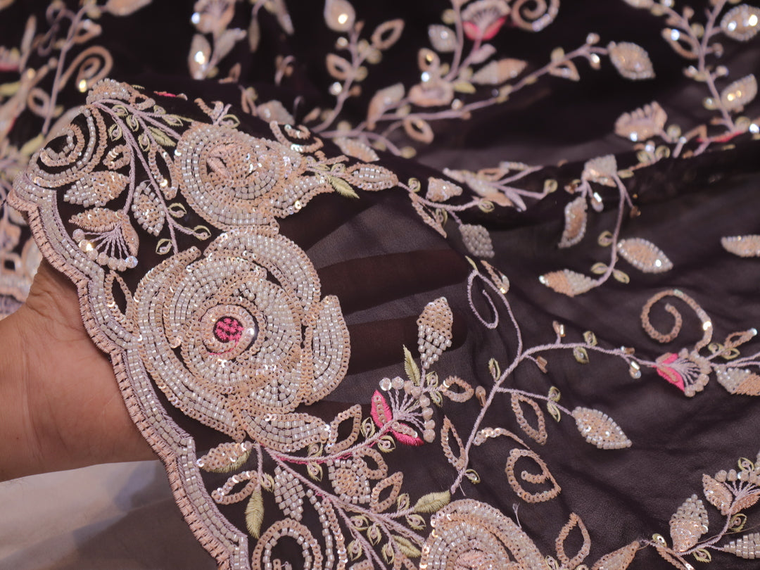 “The Deep Wine” Premium Designer Saree