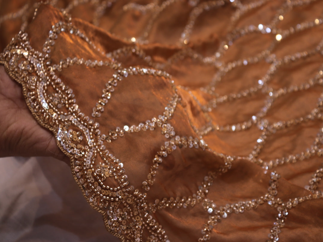 The Metallic Copper Premium Designer Saree