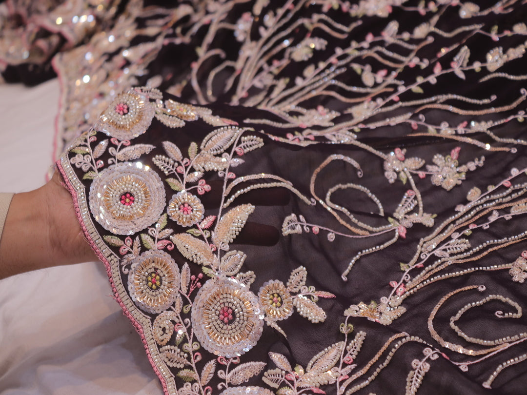 “The Elegant Deep Wine” Premium Designer Saree