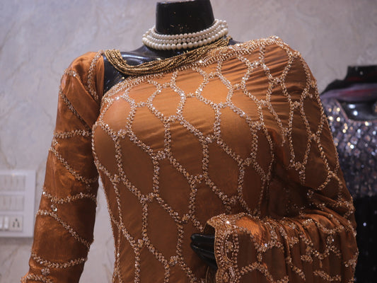 The Metallic Copper Premium Designer Saree