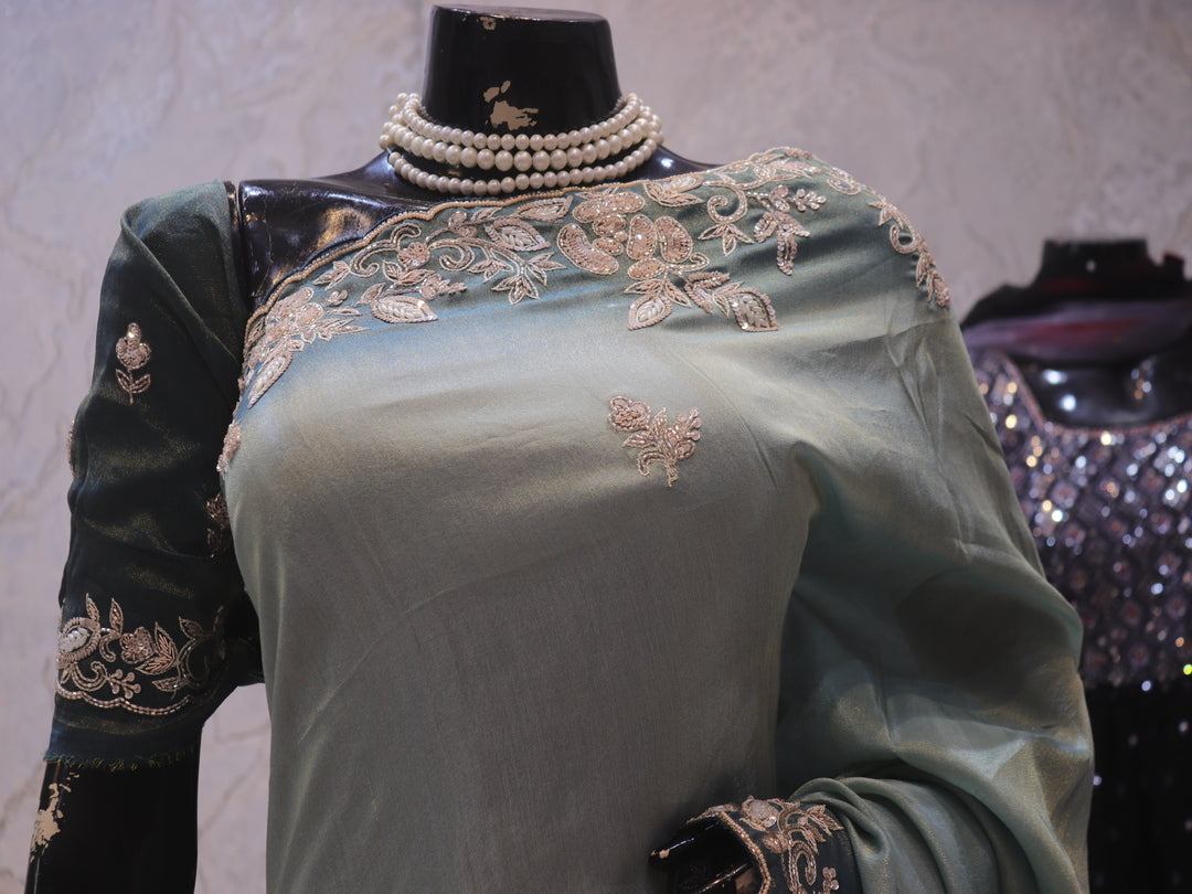 “The Viridian Green” Premium Designer Saree